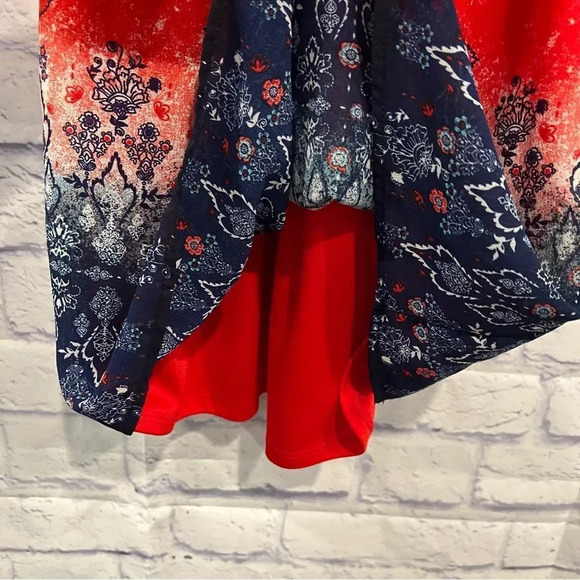 Rewind Red Sleeveless‎ Batik Smocked Mini Dress - Picture 6 of 8